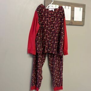 Body Drama Lingerie 100% Cotton Holiday Checkered Reindeer Two Piece Pajamas- XL